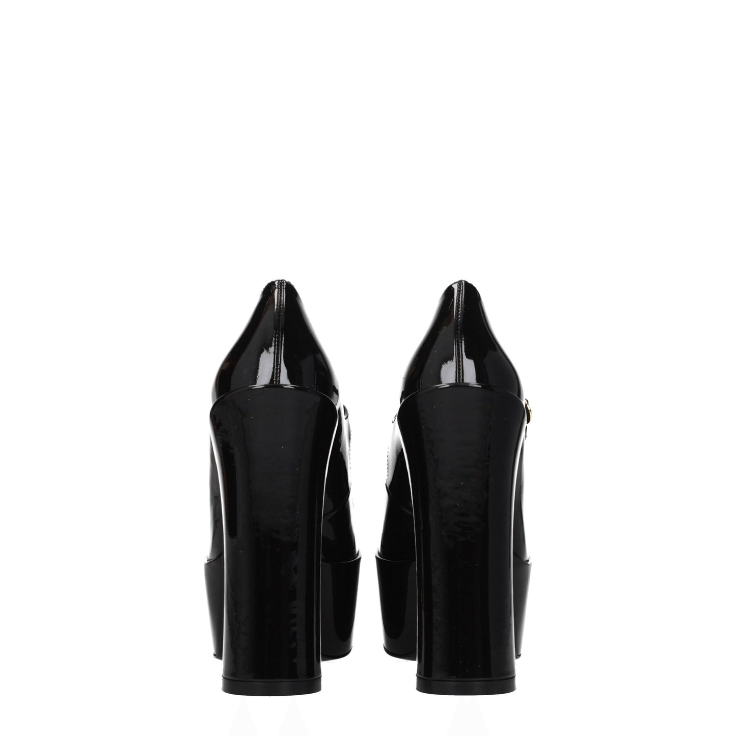 Black Leather Platforms Pumps