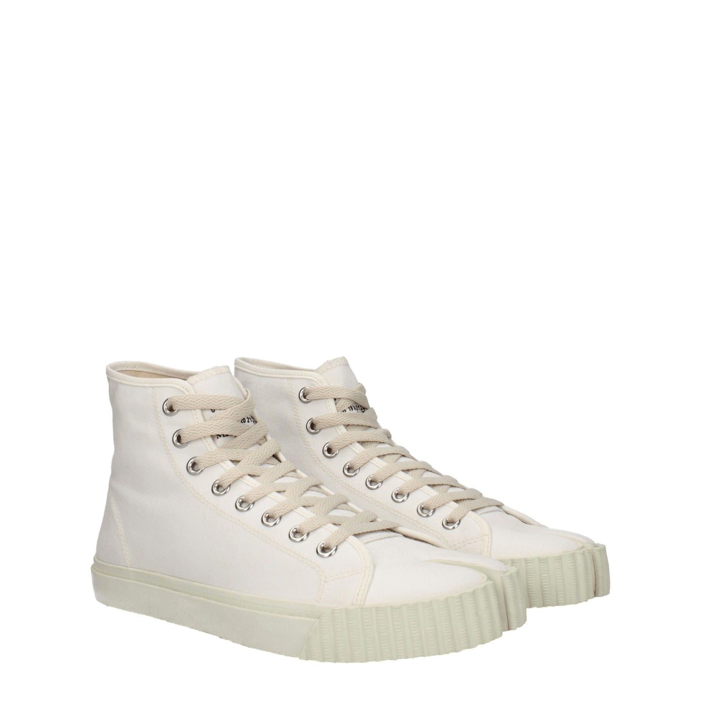 White Fabric High Tops