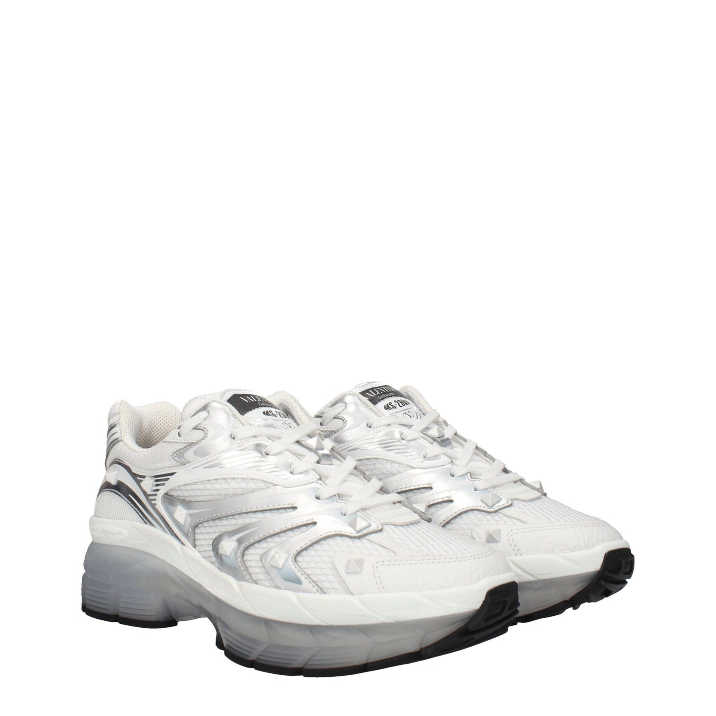 White Fabric Athletic Sneakers