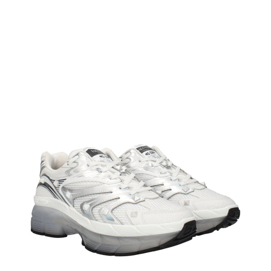 White Fabric Athletic Sneakers