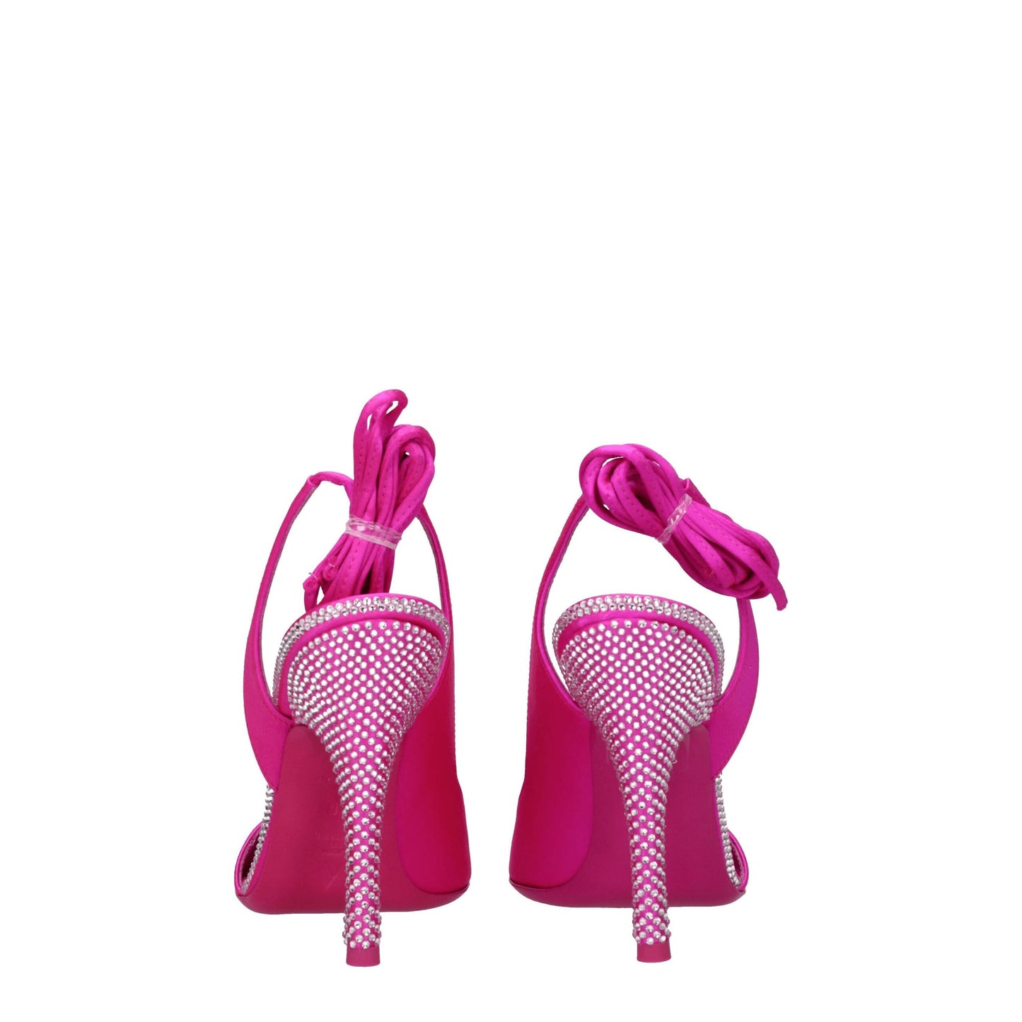 Pink Satin Stiletto Heels Sandals