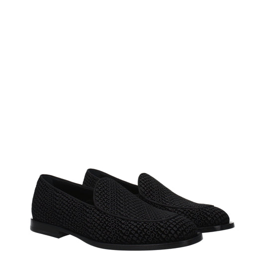 Black Velvet Slip-On Loafers