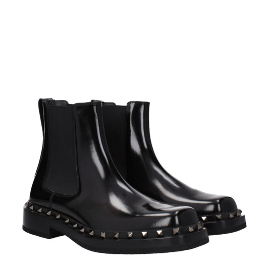 Black Leather Ankle Boots
