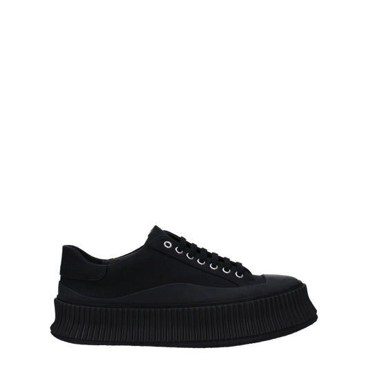 Black Fabric Platform Sneakers