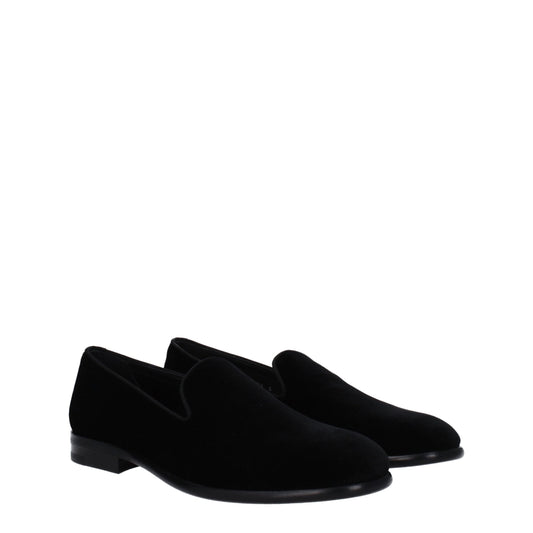 Black Velvet Slip-On Loafers