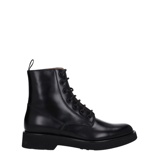 Black Leather Ankle Boots