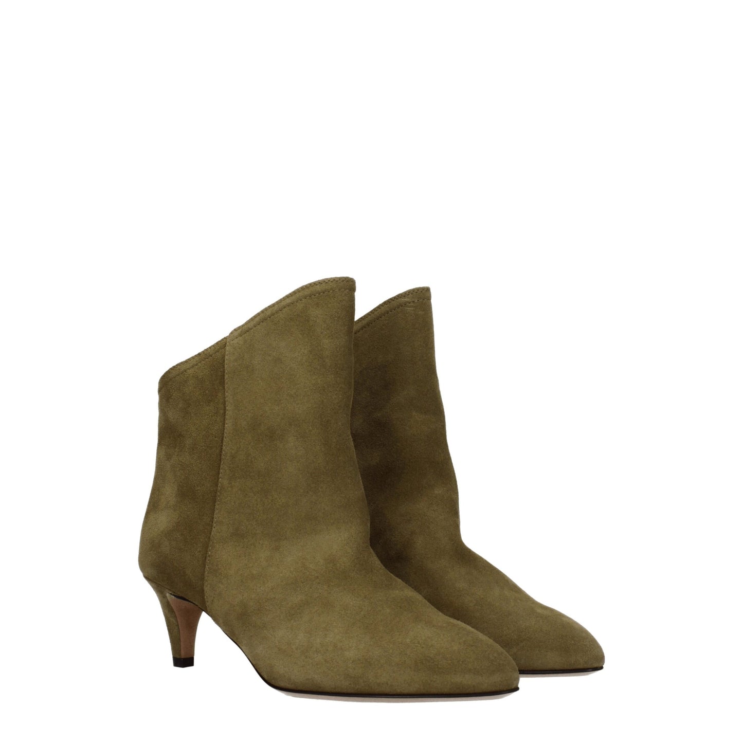 Gray Leather Ankle Boots