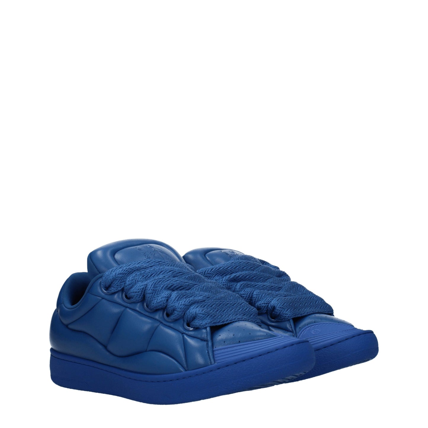 Blue Leather Low Tops