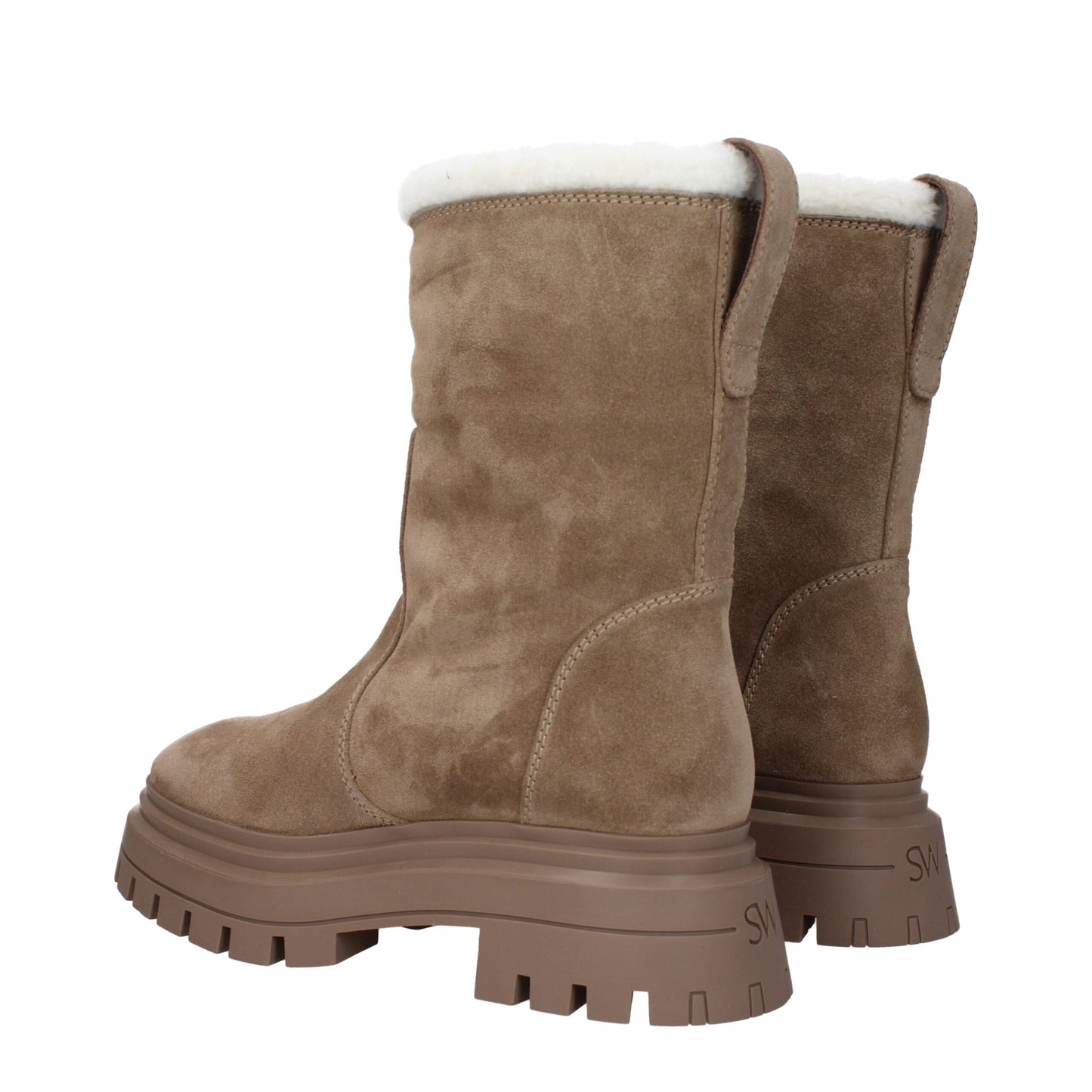 Beige Leather Ankle Boots