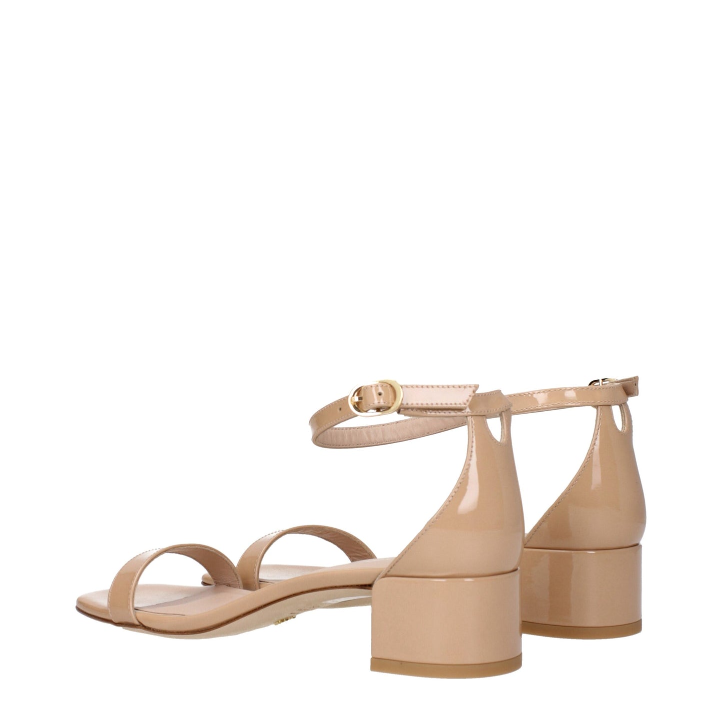Pink Leather Flat Sandals