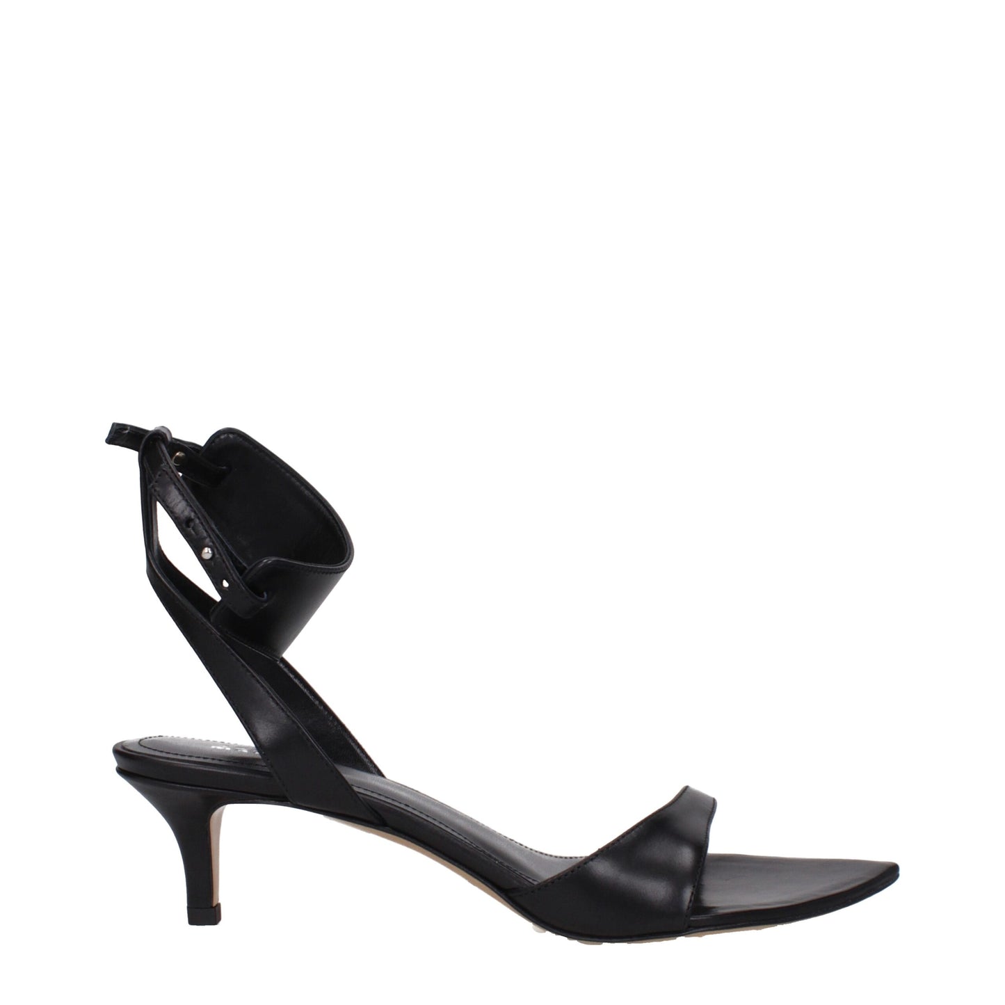 Black Leather Flat Sandals