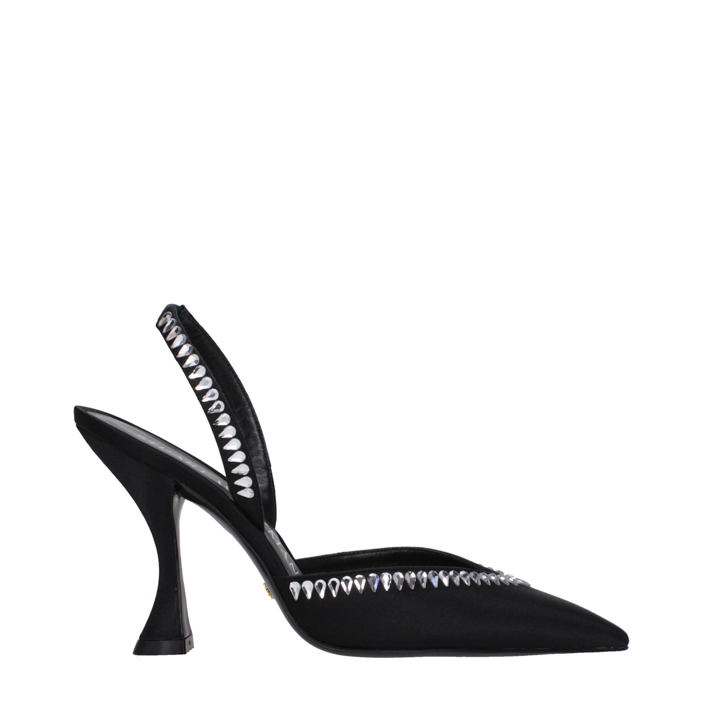Black Satin Stiletto Heels Sandals