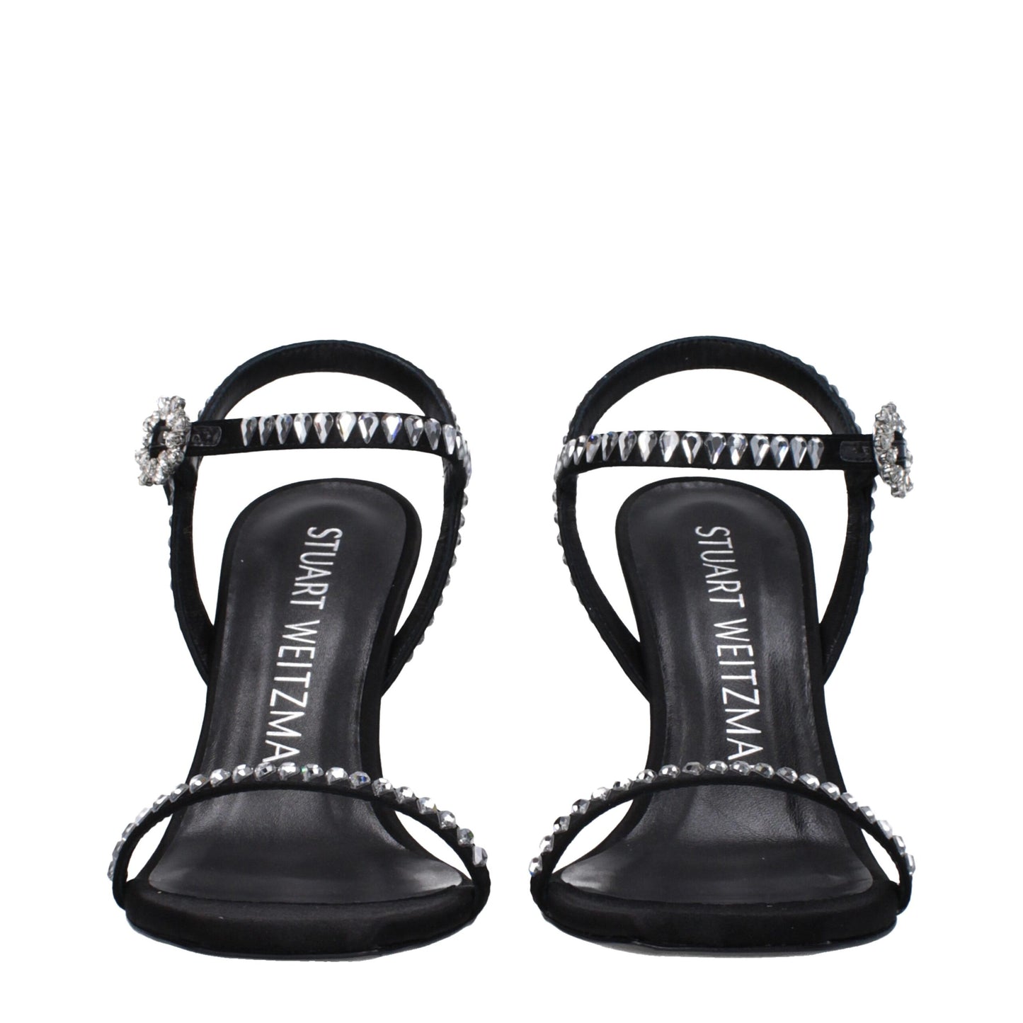 Black Satin Stiletto Heels Sandals