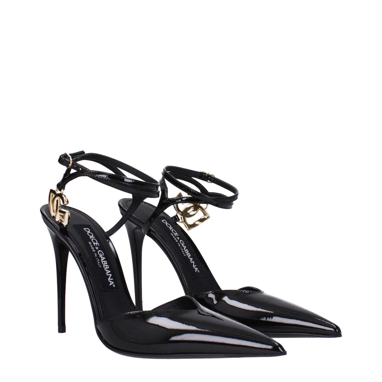 Black Leather Stiletto Heels Sandals