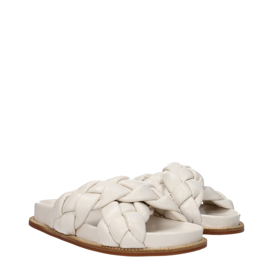 Beige Leather Slippers
