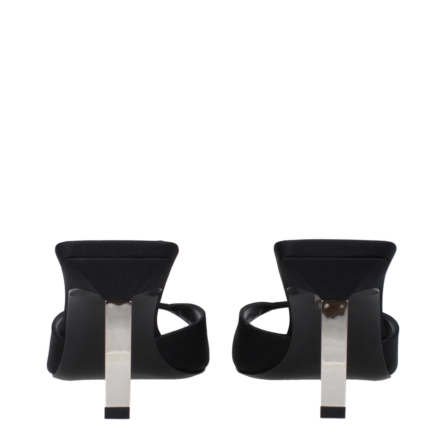 Black Satin Stiletto Heels Sandals