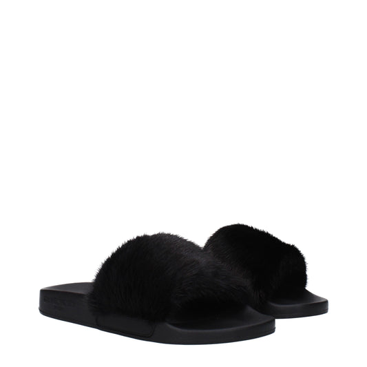 Black Cotton Slippers