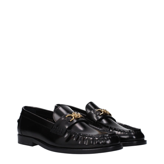 Black Leather Slip-On Loafers