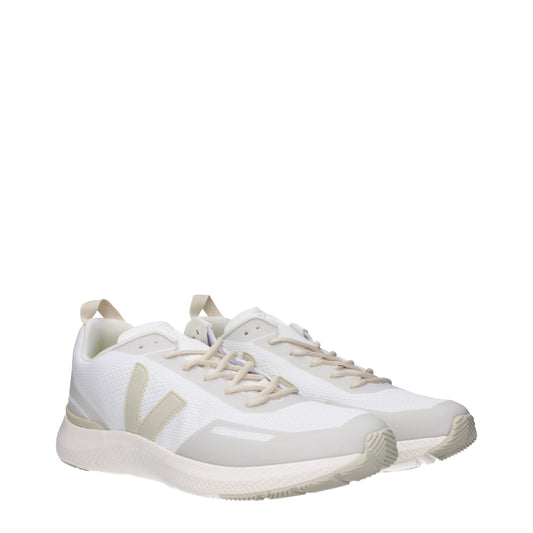 White Fabric Athletic Sneakers