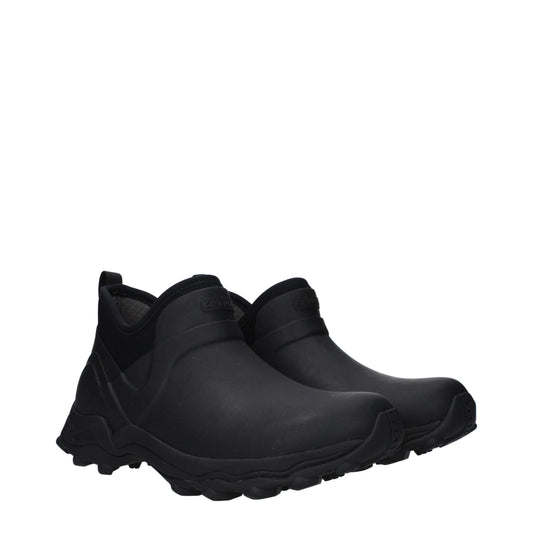 Black Cotton Ankle Boots