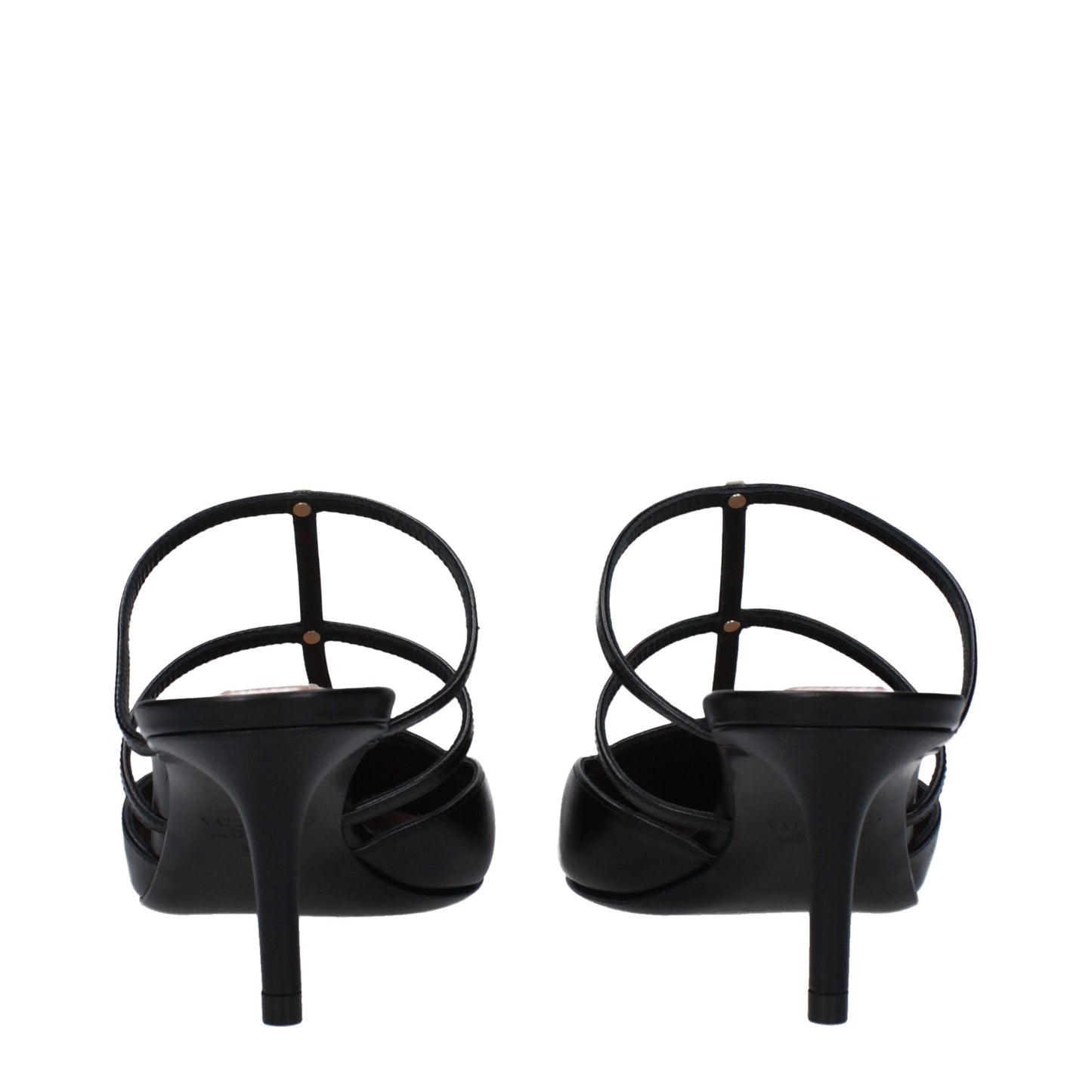 Black Leather Flat Sandals