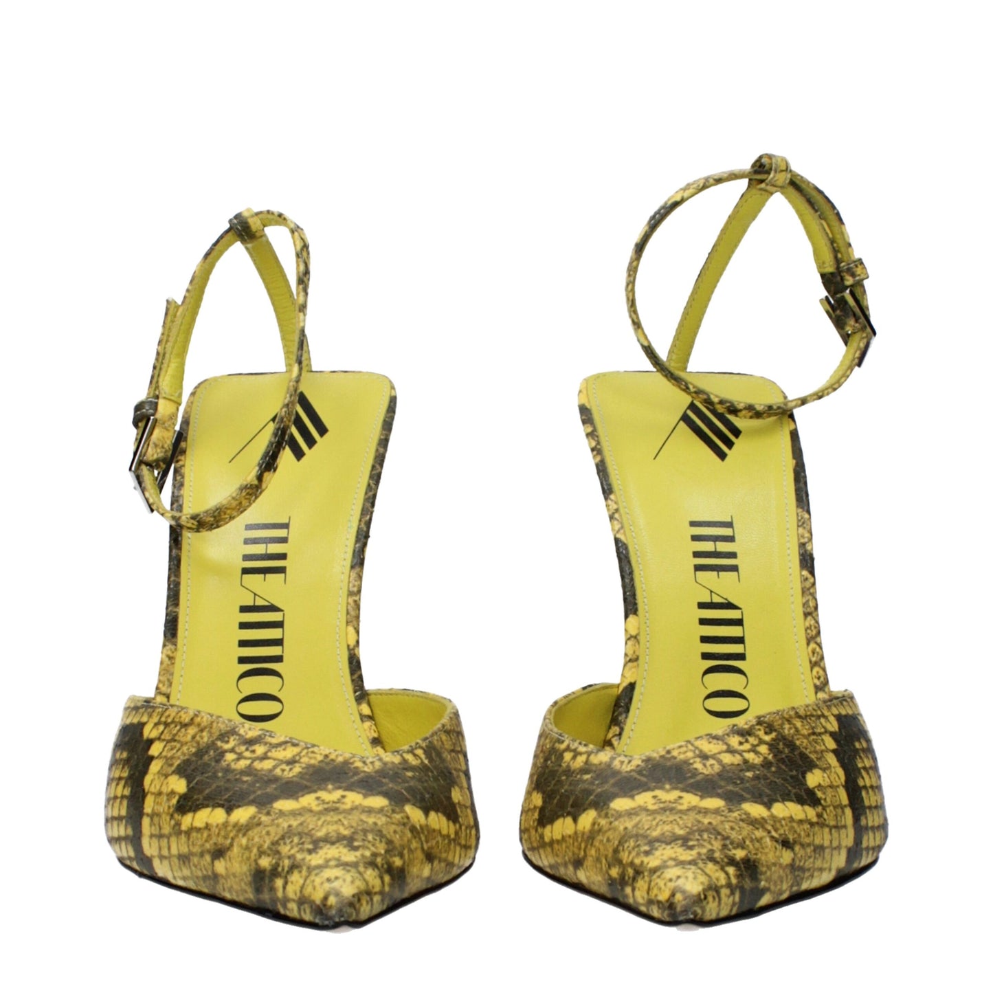 Yellow Leather High Heel Pumps