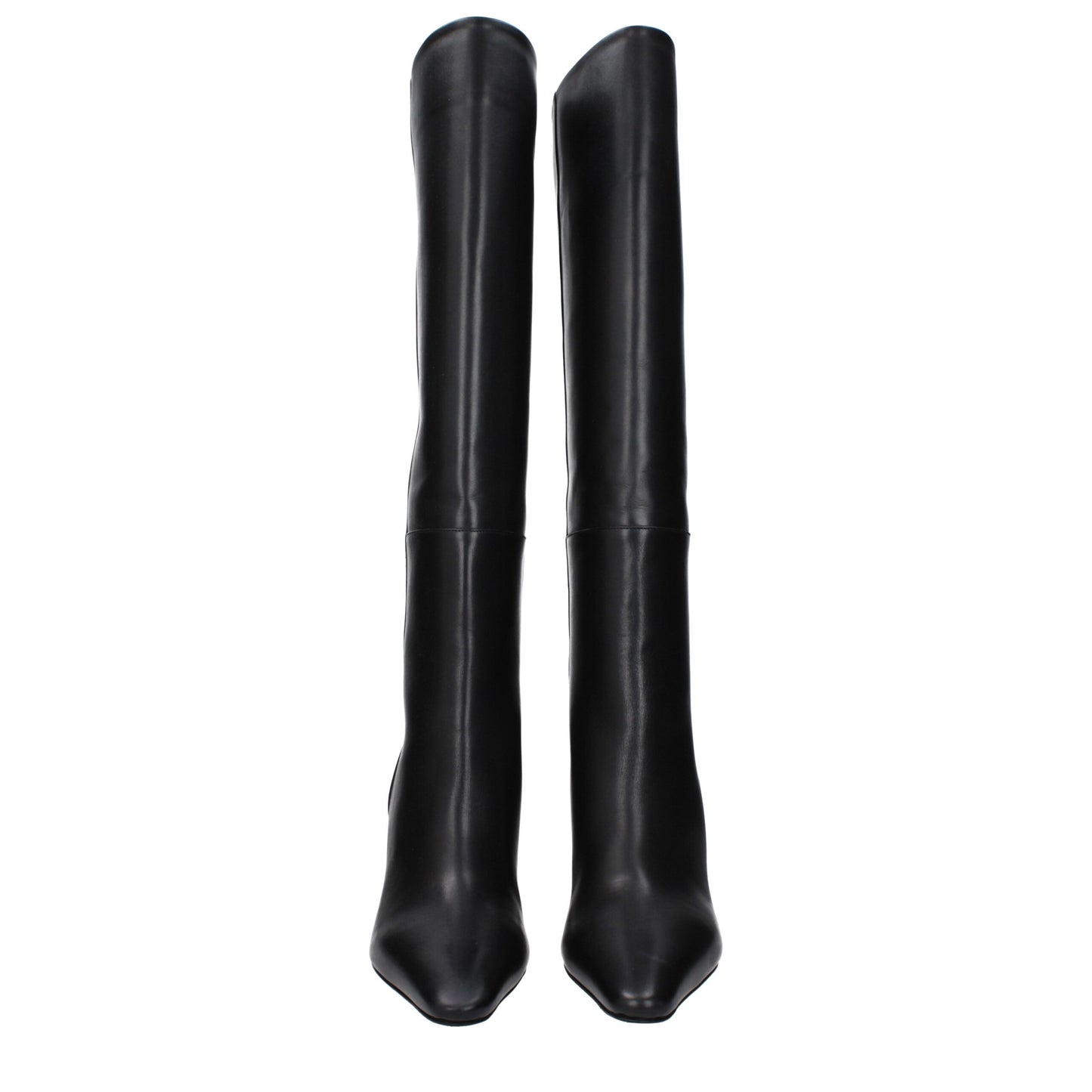 Black Leather High Heel Boots