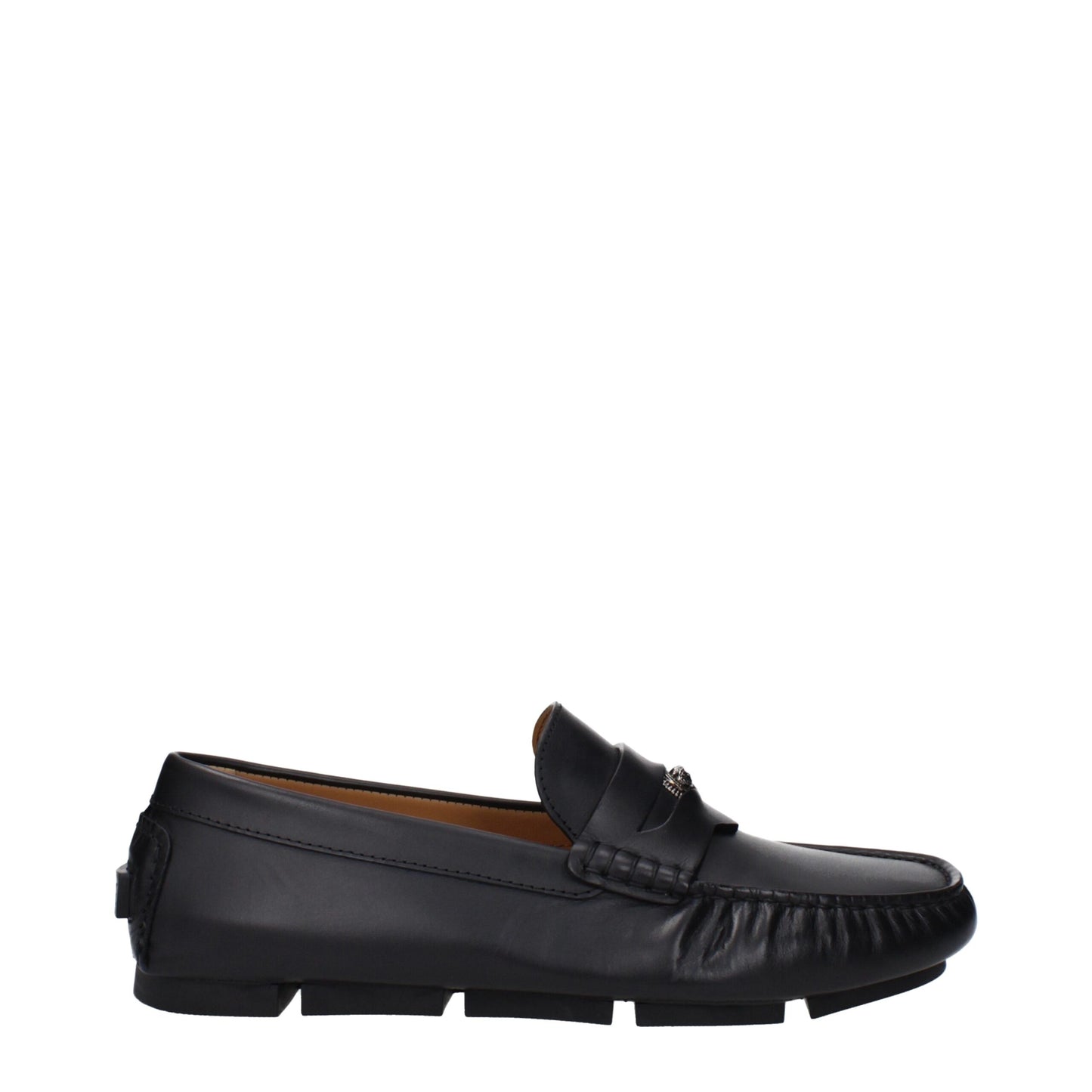 Black Leather Slip-On Loafers