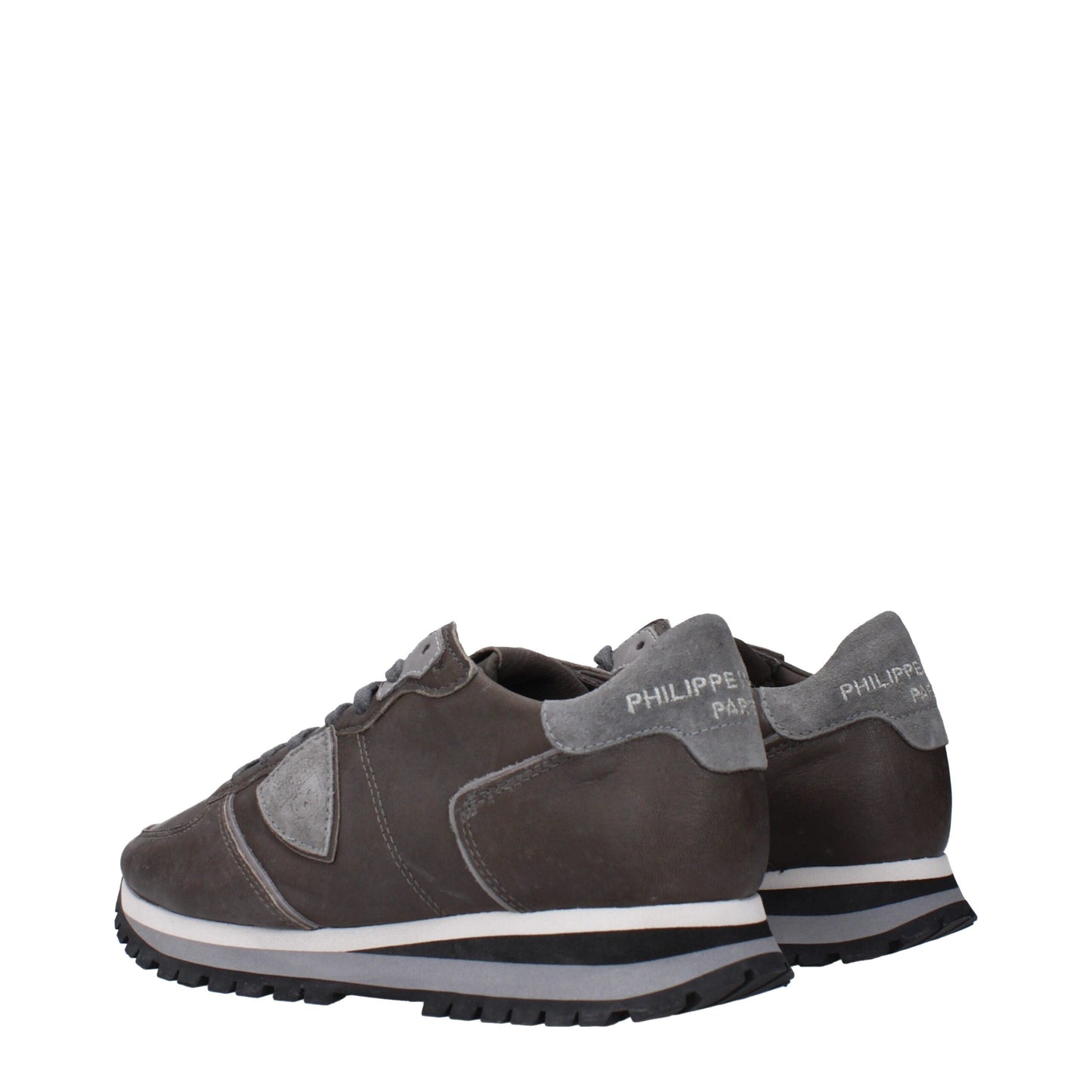 Gray Leather Sneakers