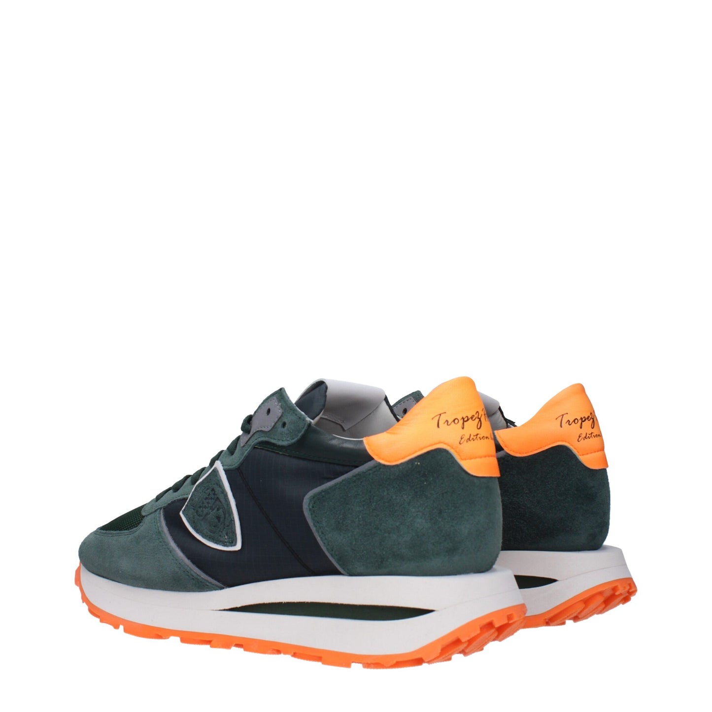 Green Fabric Athletic Sneakers