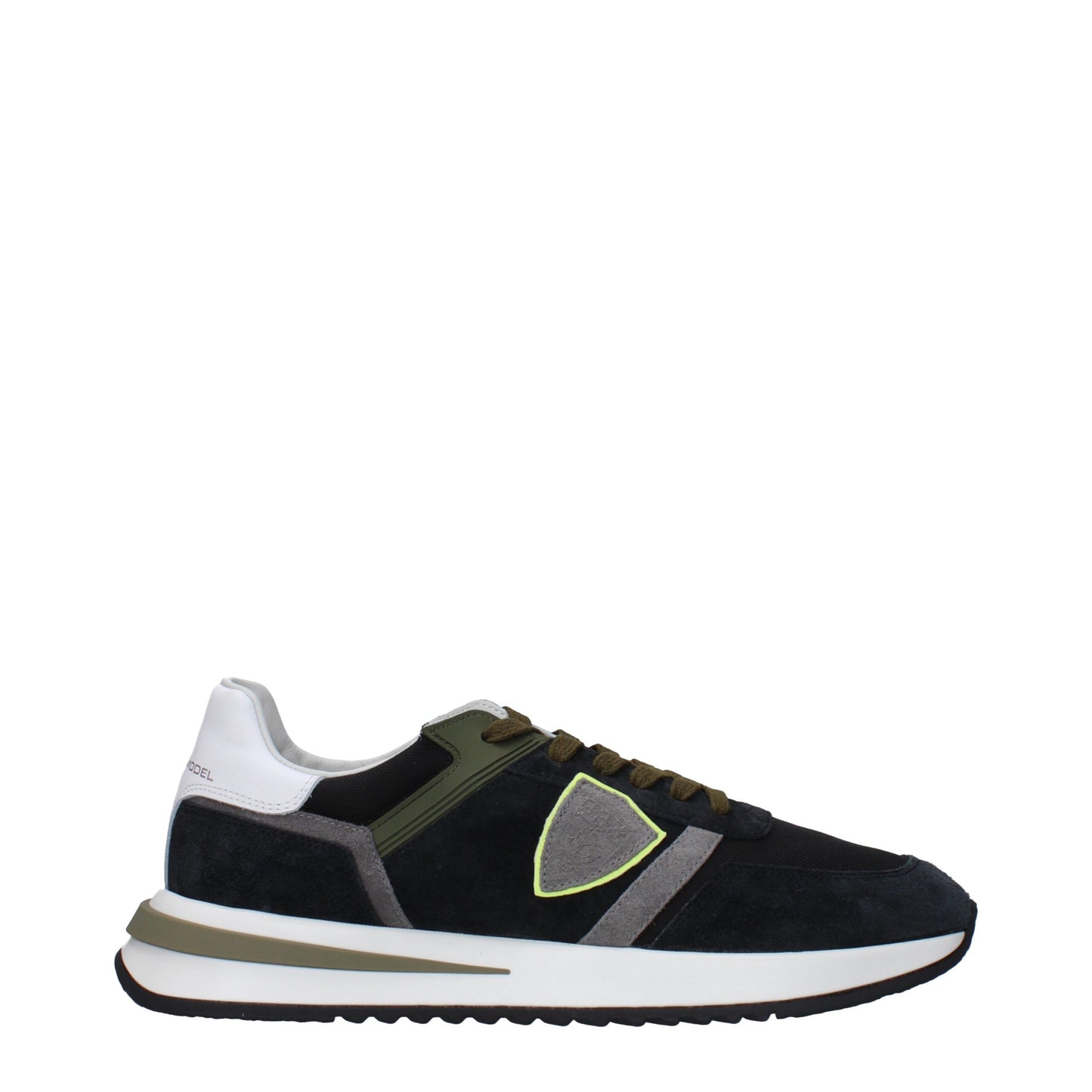 Blue Leather Athletic Sneakers