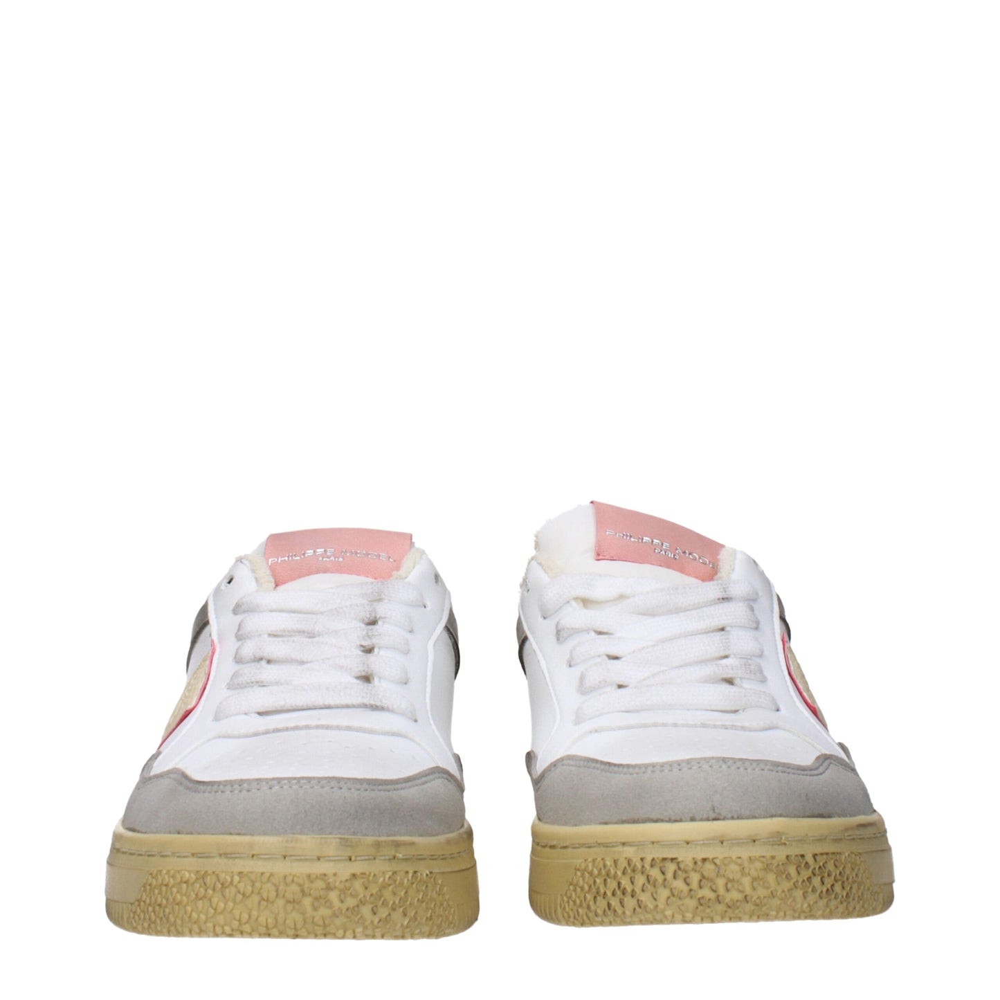 White Leather Low Top Sneakers