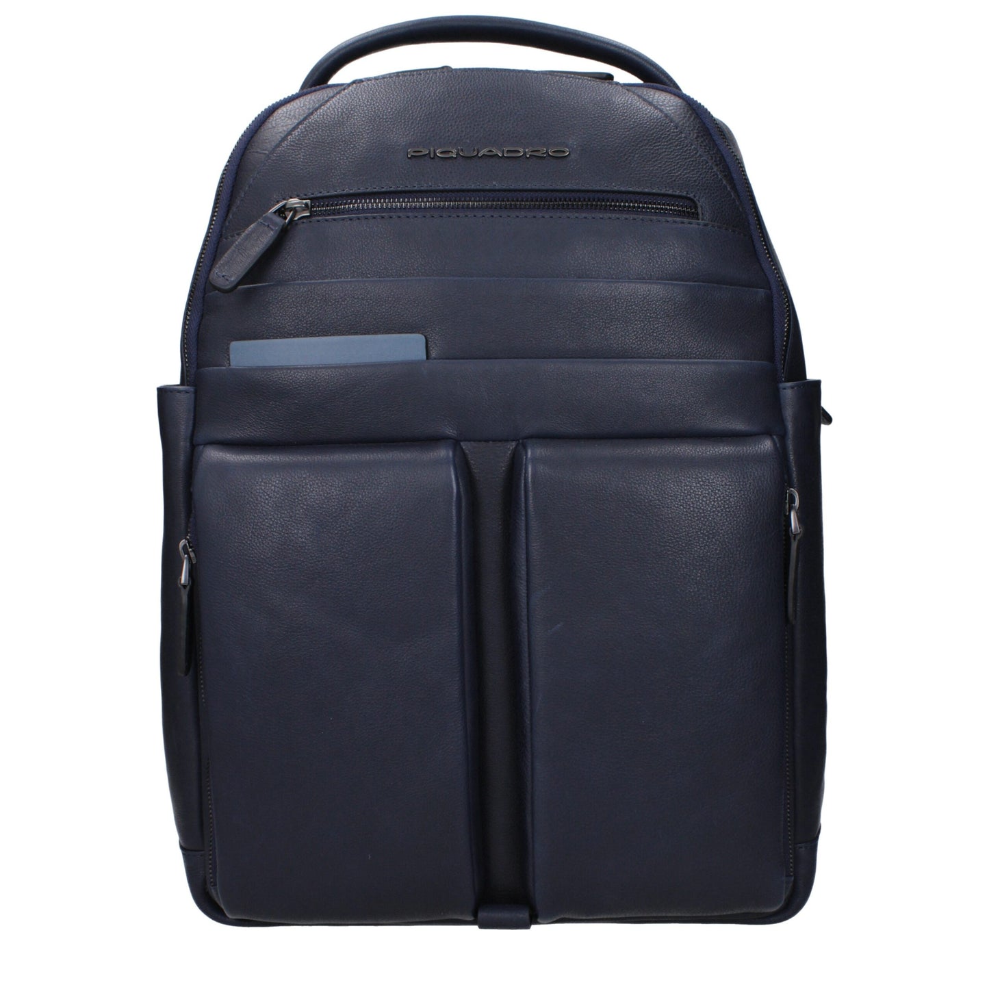 Blue Leather Backpack