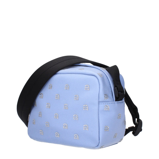 Light Blue Fabric Crossbody Bags