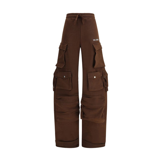 Brown Cotton Casual Pants