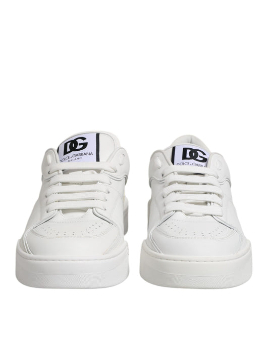 White Miami Leather Low Top Sneakers Shoes