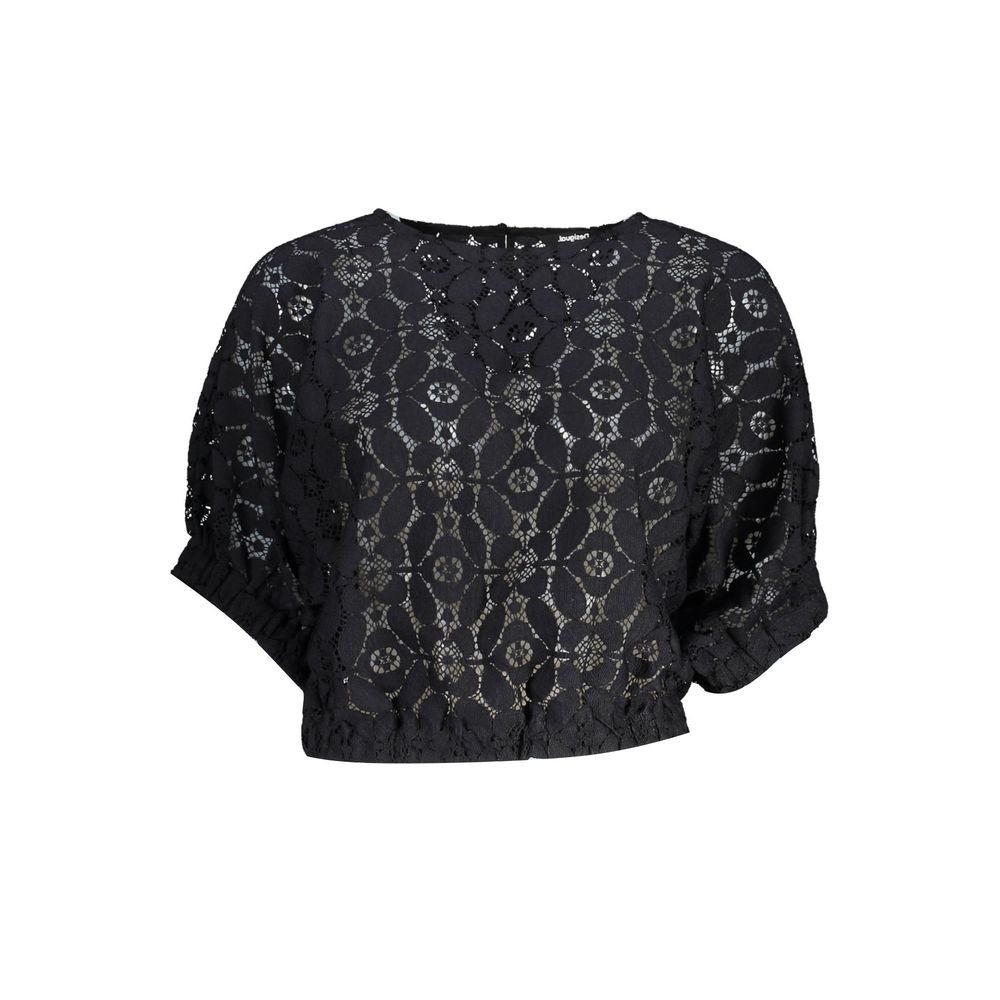 Black Polyester Tops & T-Shirt