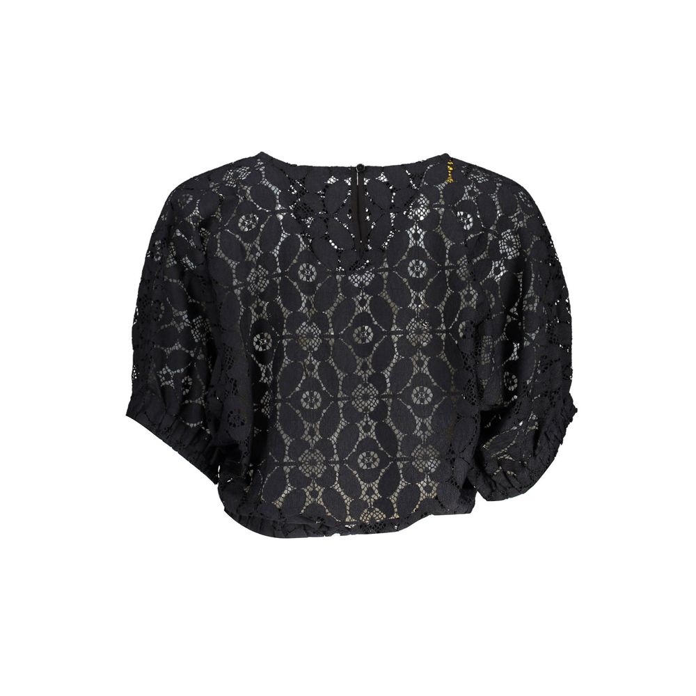 Black Polyester Tops & T-Shirt