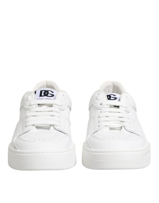 White Miami Leather Low Top Sneakers Shoes