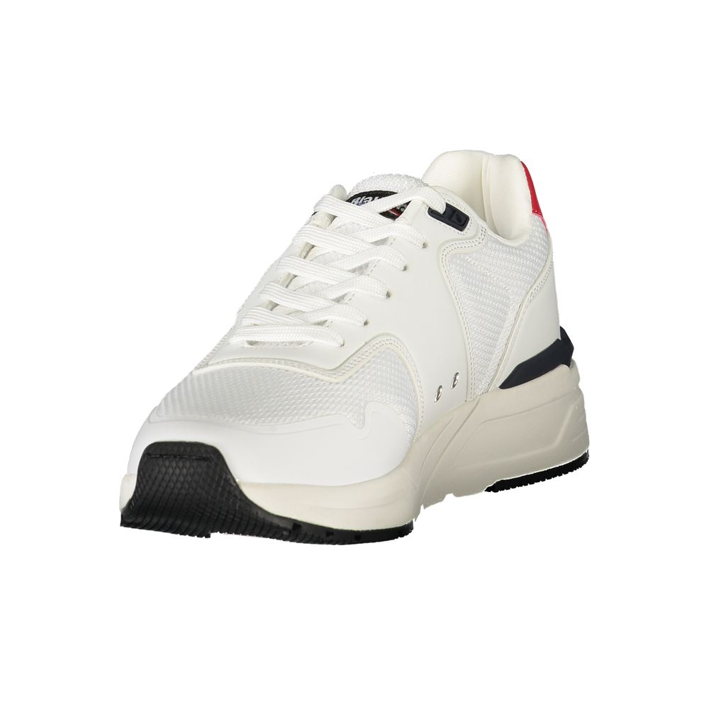 White Polyester Men Sneaker