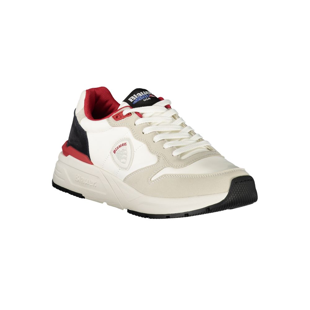 White Polyester Men Sneaker
