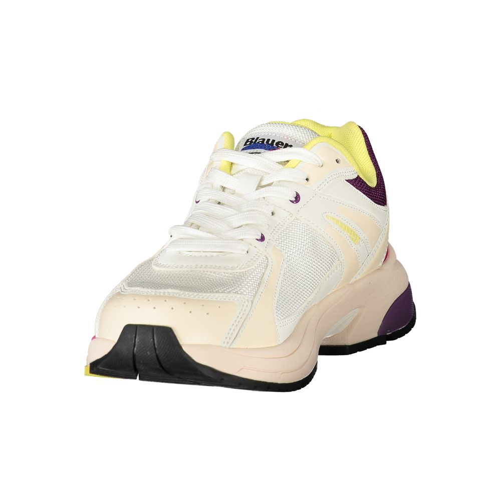 White Polyester Women Sneaker