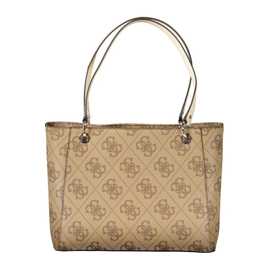 Beige Polyethylene Women Handbag