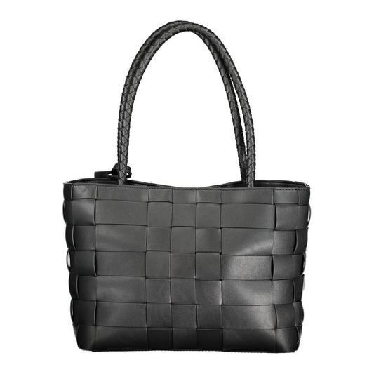 Black Polyethylene Women Handbag