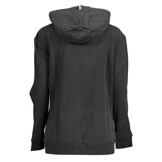 Black Cotton Women Sweater With Contrasting Details