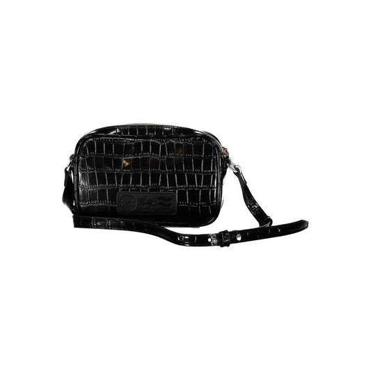 Black Polyurethane Women Shoulder Bag