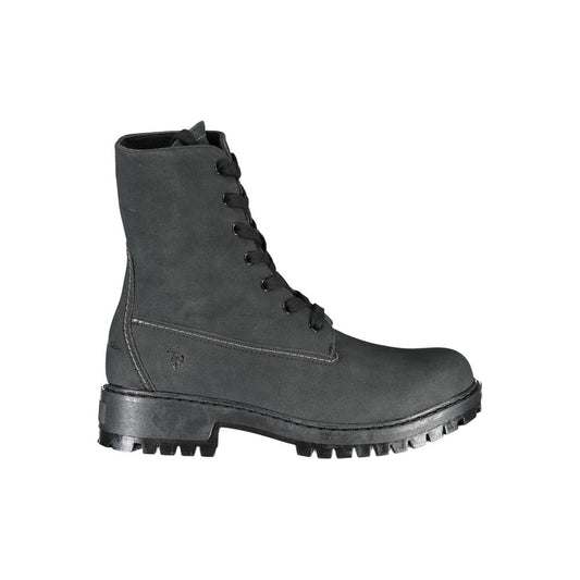 Black Polyester Women Boot