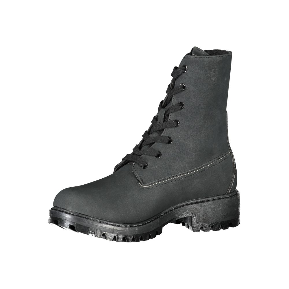 Black Polyester Women Boot