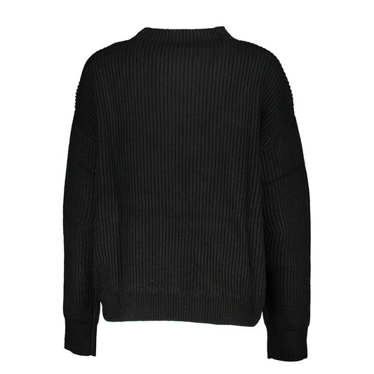 Black Acrylic Women's Turtleneck Sweater