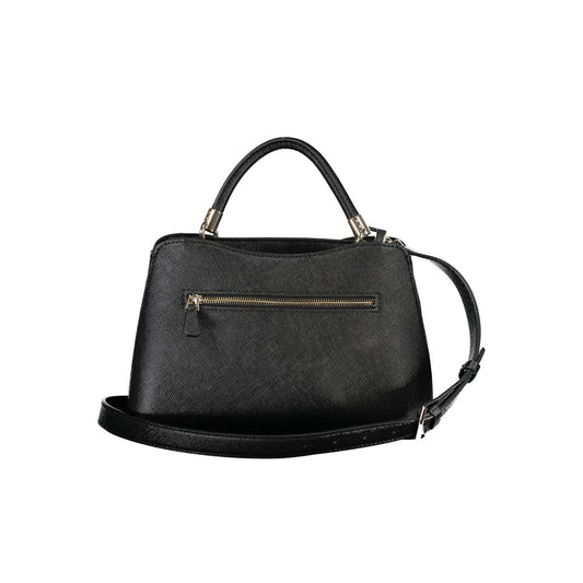 Black Polyurethane Women Handbag